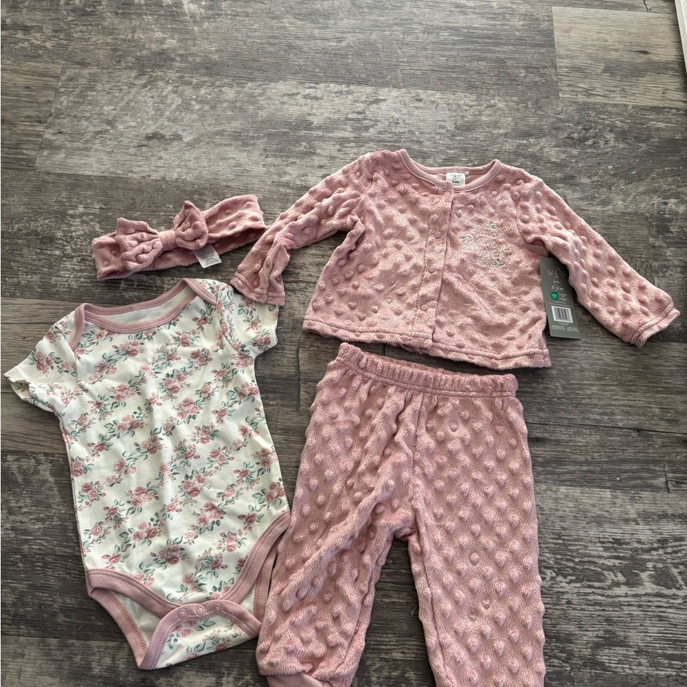 Floral Pink Kids Pajama Set